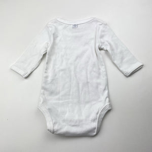 Unisex Marquise, white cotton bodysuit / romper, EUC, size 0000,  