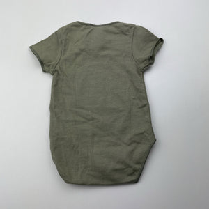Unisex Bonds, khaki bodysuit / romper, zebra, EUC, size 00000,  