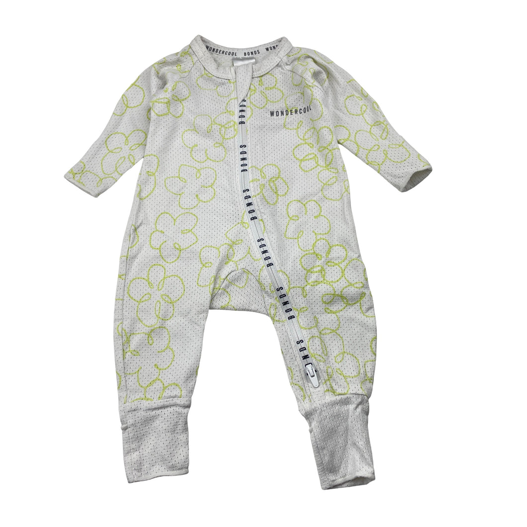 Unisex Bonds, WONDERCOOL zip Wondersuit / zippy / romper, FUC, size 0000,  