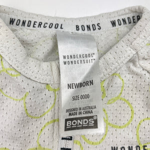 Unisex Bonds, WONDERCOOL zip Wondersuit / zippy / romper, FUC, size 0000,  