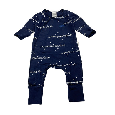 Unisex Bonds, navy COZYSUIT coverall / romper, EUC, size 0000,  