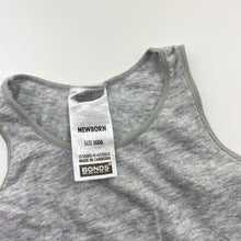 Load image into Gallery viewer, Unisex Bonds, grey stretchy singletsuit romper, GUC, size 0000,  