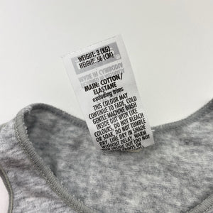 Unisex Bonds, grey stretchy singletsuit romper, GUC, size 0000,  