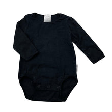 Load image into Gallery viewer, Unisex Bonds, black stretchy bodysuit / romper, EUC, size 0000,  