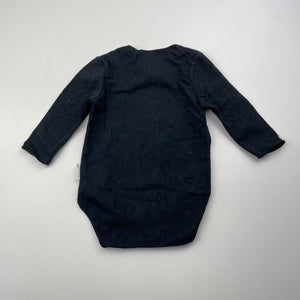 Unisex Bonds, black stretchy bodysuit / romper, EUC, size 0000,  
