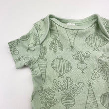 Load image into Gallery viewer, Unisex Dymples, organic cotton bodysuit / romper, vegetables, EUC, size 00000,  