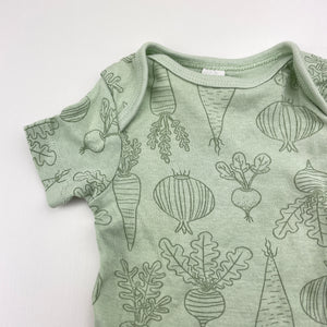 Unisex Dymples, organic cotton bodysuit / romper, vegetables, EUC, size 00000,  