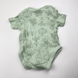 Unisex Dymples, organic cotton bodysuit / romper, vegetables, EUC, size 00000,  