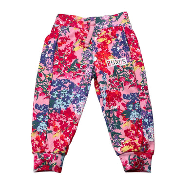 Girls Bonds, colourful floral Digi Sweats track pants / bottoms, EUC, size 1,  