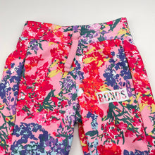Load image into Gallery viewer, Girls Bonds, colourful floral Digi Sweats track pants / bottoms, EUC, size 1,  