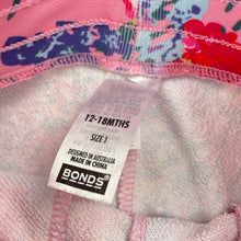Load image into Gallery viewer, Girls Bonds, colourful floral Digi Sweats track pants / bottoms, EUC, size 1,  
