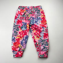 Load image into Gallery viewer, Girls Bonds, colourful floral Digi Sweats track pants / bottoms, EUC, size 1,  