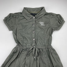 Load image into Gallery viewer, Girls Calvin Klein Jeans, khaki cotton shirt dress, FUC, size 5, L: 55cm
