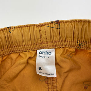 Boys Anko, cotton shorts, elasticated, skateboards, GUC, size 8,  