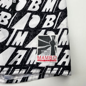 Boys Mambo, black & white lightweight boardshorts, FUC, size 8,  