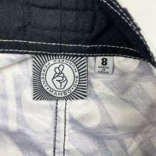 Load image into Gallery viewer, Boys Mambo, black &amp; white lightweight boardshorts, FUC, size 8,  