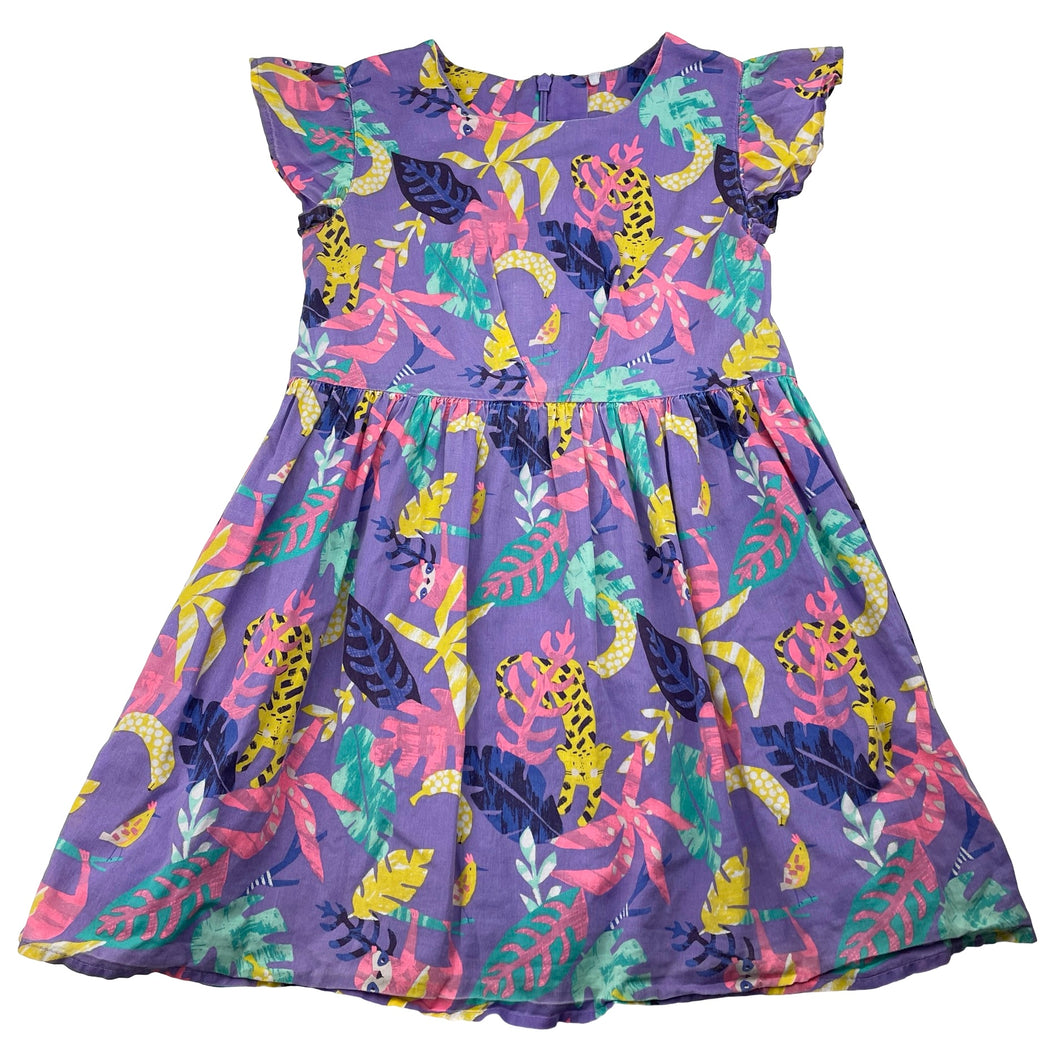 Girls M&S, lined lightweight cotton dress, wash fade, FUC, size 4-5, L: 56cm