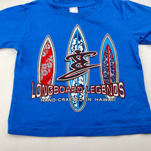 Load image into Gallery viewer, Boys Cotton Heritage, blue cotton tee / top, surfboards, FUC, size 1-2,  