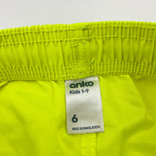 Load image into Gallery viewer, Boys Anko, fluoro yellow boardshorts, elasticated, EUC, size 6,  