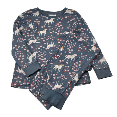 Girls Target, organic cotton pyjama top & bottoms, unicorns, FUC, size 7,  