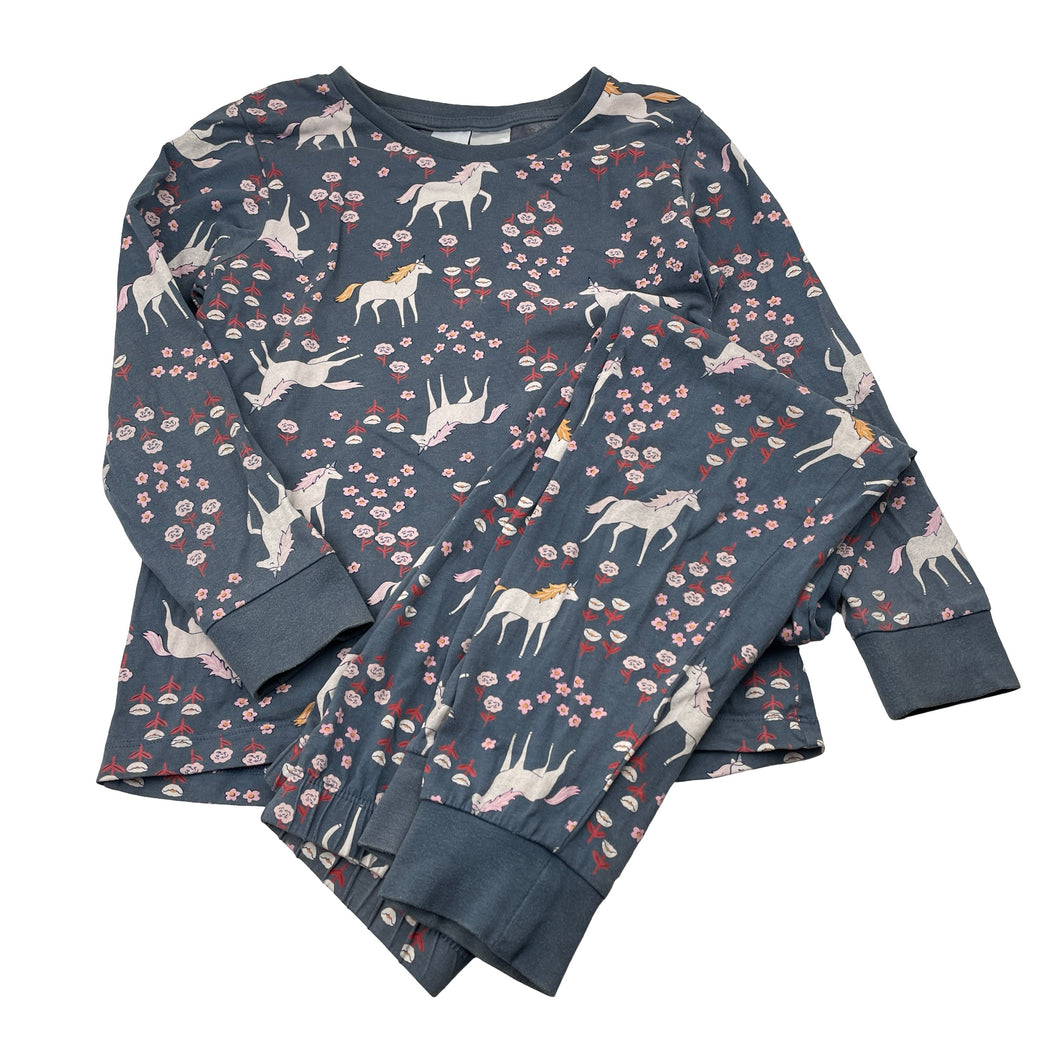 Girls Target, organic cotton pyjama top & bottoms, unicorns, FUC, size 7,  