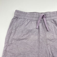 Load image into Gallery viewer, Boys Target, blue-grey cotton/linen shorts, elasticated, GUC, size 12,  