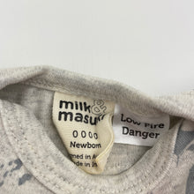 Load image into Gallery viewer, Unisex Milk &amp; Masuki, organic cotton romper, small mark at neck, FUC, size 0000,  