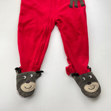Load image into Gallery viewer, Unisex Carter&#39;s, fleece sleepsuit / pyjamas, reindeer, GUC, size 1-2,  
