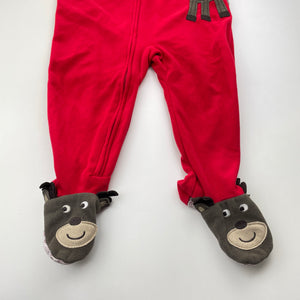 Unisex Carter's, fleece sleepsuit / pyjamas, reindeer, GUC, size 1-2,  