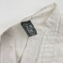 Load image into Gallery viewer, Girls Zara, lightweight cotton embroidered long sleeve blouse / top, GUC, size 7-8,  