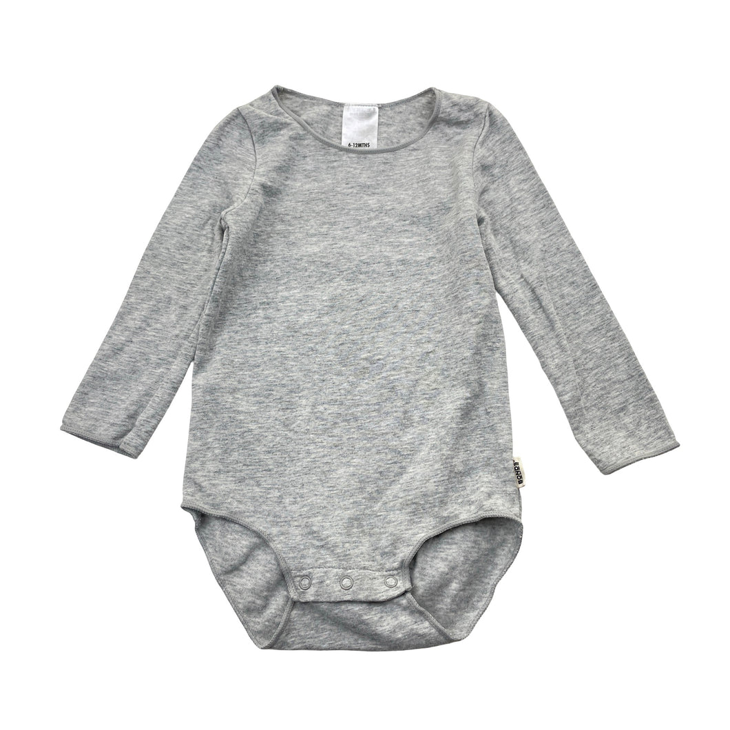 Unisex Bonds, grey stretchy bodysuit / romper, EUC, size 0,  