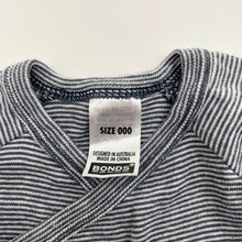 Load image into Gallery viewer, Unisex Bonds, navy stripe soft cotton long sleeve top, EUC, size 000,  