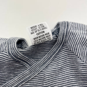 Unisex Bonds, navy stripe soft cotton long sleeve top, EUC, size 000,  