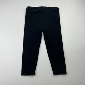 Girls Anko, black stretchy leggings, inside leg: 26cm, FUC, size 2,  