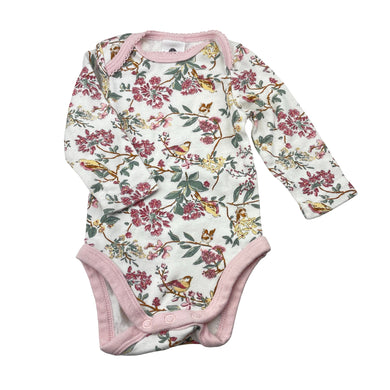 Girls Dymples, soft feel floral cotton bodysuit / romper, EUC, size 000,  