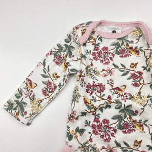 Girls Dymples, soft feel floral cotton bodysuit / romper, EUC, size 000,  