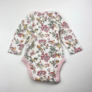 Girls Dymples, soft feel floral cotton bodysuit / romper, EUC, size 000,  