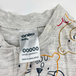 Unisex Anko, stretchy zip coverall / romper, FUC, size 00000,  
