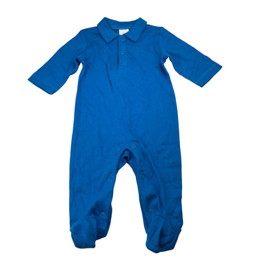 Unisex blue, soft feel coverall / romper, EUC, size 000,  