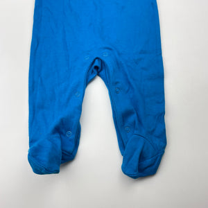 Unisex blue, soft feel coverall / romper, EUC, size 000,  