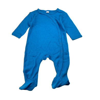 Unisex blue, soft feel coverall / romper, GUC, size 000,  
