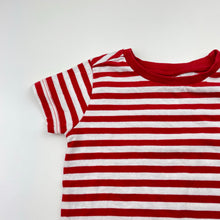 Load image into Gallery viewer, Unisex Anko, red &amp; white stripe cotton tee / top, GUC, size 0,  
