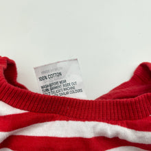 Load image into Gallery viewer, Unisex Anko, red &amp; white stripe cotton tee / top, GUC, size 0,  