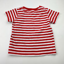 Load image into Gallery viewer, Unisex Anko, red &amp; white stripe cotton tee / top, GUC, size 0,  
