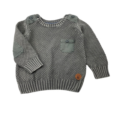 Boys Target, khaki knitted cotton sweater / jumper, GUC, size 00,  