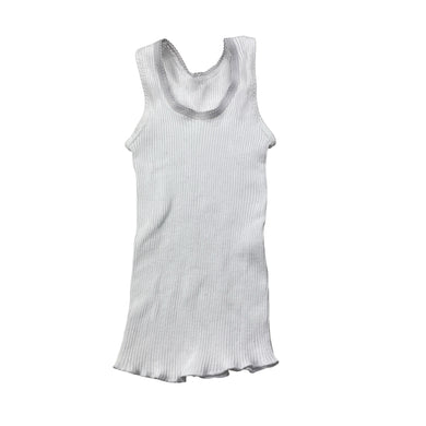 Unisex Bonds, white ribbed cotton singlet top, GUC, size 0000,  