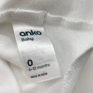 Unisex Anko, white cotton singlet top, EUC, size 0,  
