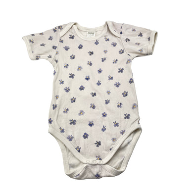 Girls Nature Baby, floral organic cotton bodysuit / romper, FUC, size 0,  