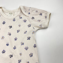 Load image into Gallery viewer, Girls Nature Baby, floral organic cotton bodysuit / romper, FUC, size 0,  