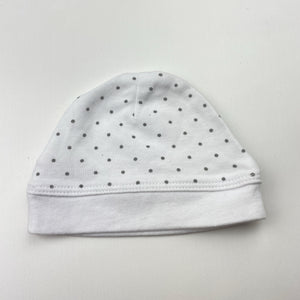 Unisex bub., organic cotton hat / beanie , EUC, size 0000,  